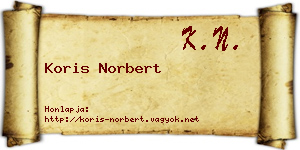 Koris Norbert névjegykártya